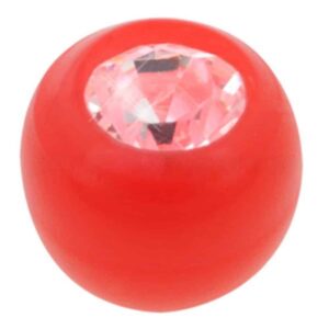 Red Bio-Flex Jewelled Push-Fit Ball - Clear