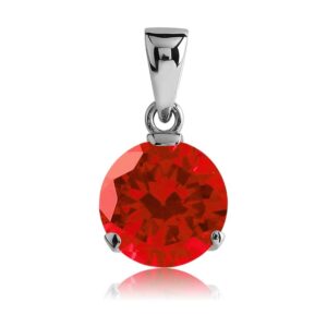 Ruby Red Round CZ Pendant