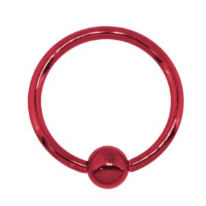 Red Surgical Steel Ball Closure Ring