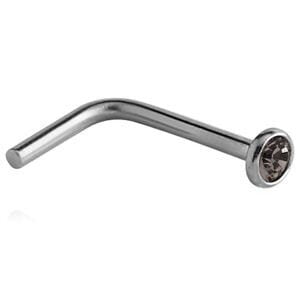 Right Angle Surgical Steel Nose Stud - Black