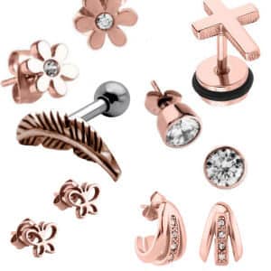 Rose Gold Lobe & Upper Ear Jewellery