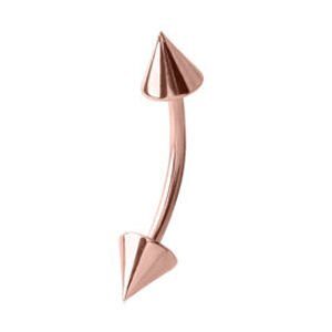 Rose Gold Coned Micro Curved Barbell