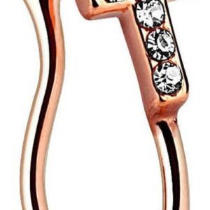 Rose Gold Crystal Cross Clip