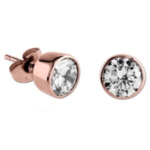 Rose Gold Crystal Jewelled Earrings