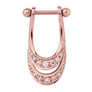 Rose Gold Crystal Jewelled Helix Shield