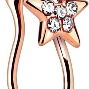 Rose Gold Crystal Star Nose Clip