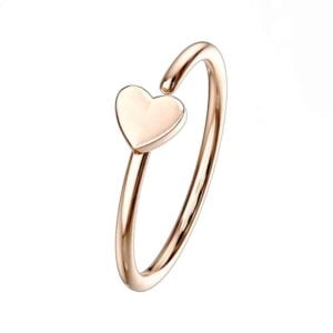 Rose Gold Heart Nose Ring