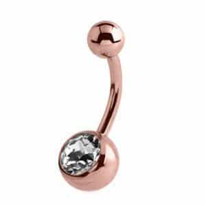 Rose Gold Jewelled Banana Bell - Crystal