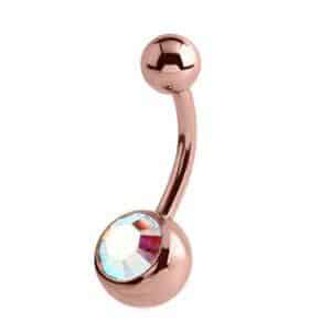 Rose Gold Jewelled Banana Bell - Crystal AB