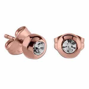 Rose Gold Jewelled Earrings - Crystal