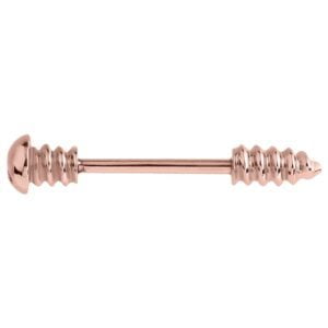 Rose Gold Nipple Bar - Screw