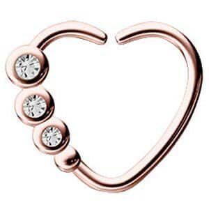 Rose Gold Open Heart Seamless Ring - Crystal