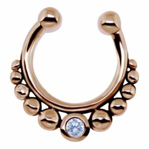 Rose Gold Silver Nipple Ring