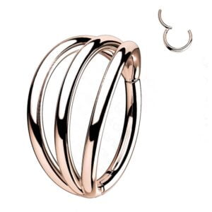Rose Gold Triple Titanium Hinged Segment Ring