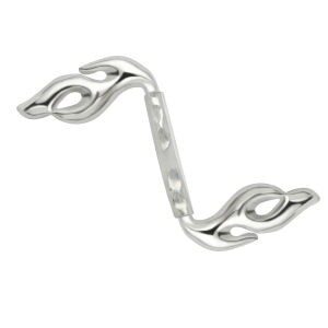 Silver & BIO-PLAST Eyebrow Bar - Flames