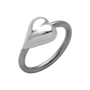 Silver Steel Ball Closure Ring - Teardrop