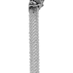 Silver & Steel Belly Bar - Dragon Waterfall clear