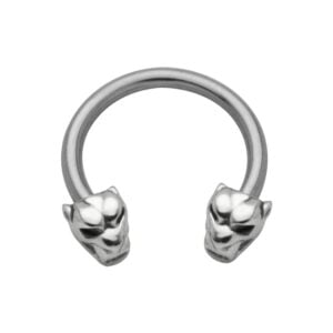 Silver & Steel Circular Barbell - Cats