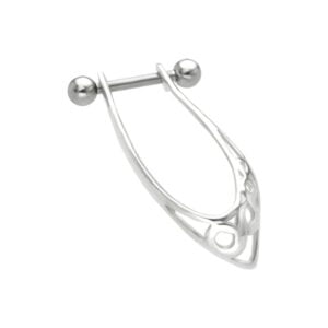 Silver & Steel Ear Shield - Celtic Twist