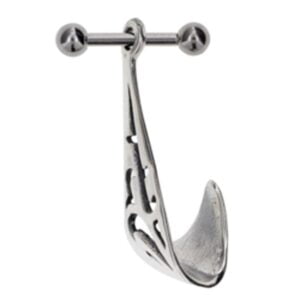Silver & Steel Ear Shield - Hanging Cuff