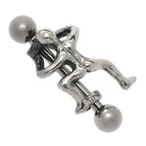 Silver & Steel Eyebrow Barbell - Man