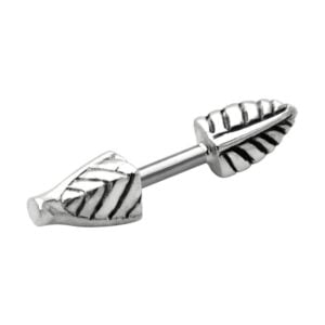 Silver & Steel Helix Bar - Feather