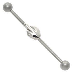 Silver & Steel Industrial Bar - The Finger