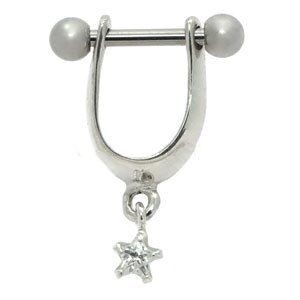 Silver and Steel Mini Helix Shield - Crystal Star Charm