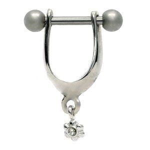 Silver and Steel Mini Helix Shield - Flower Charm