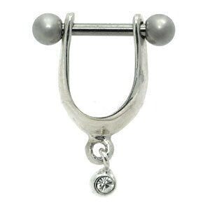 Silver and Steel Mini Helix Shield - Round Jewel Charm