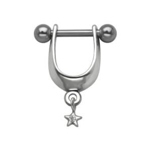 Silver and Steel Mini Helix Shield - Star Jewel Charm