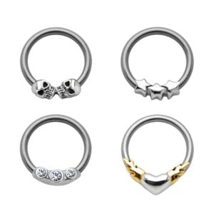 Silver Ball Closure Ring Set