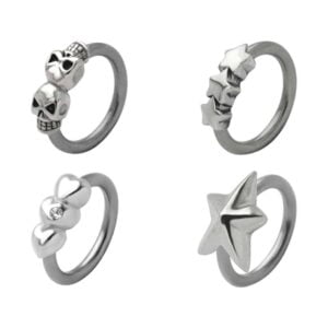Silver Ball Closure Ring Set