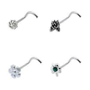 Silver Curved Nose Stud Set <span class="custom_location">- 37A20UK</span>
