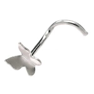 Silver Nose Stud - 3D Butterfly
