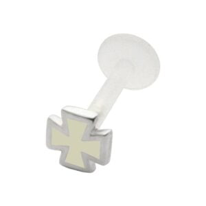 Silver Push-Fit Cross - White