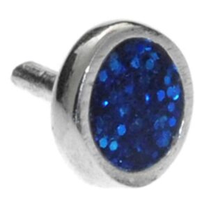 Silver Push-Fit Disc - Blue Glitter