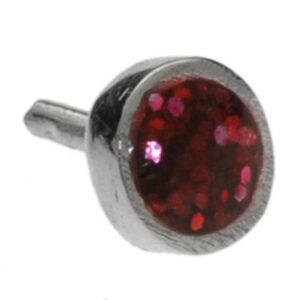 Silver Push-Fit Disc - Red Glitter