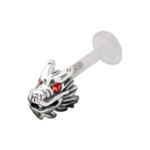 Silver Push-Fit Dragon - Red Eyes