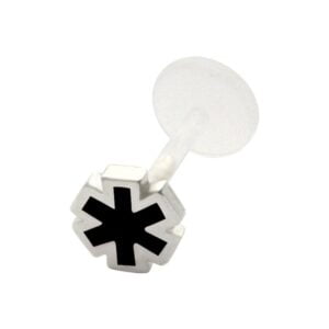 Silver Push-Fit Flower - Black