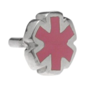 Silver Push-Fit Flower - Pink