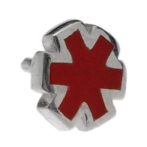 Silver Push-Fit Flower - Red