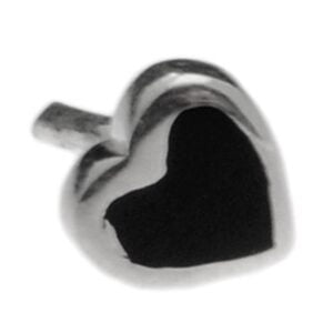 Silver Push-Fit Heart - Black Small