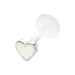 Silver Push-Fit Heart - White Large