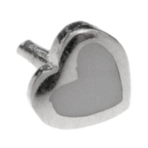 Silver Push-Fit Heart - White Small