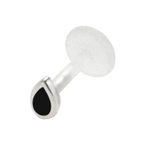 Silver Push-Fit Teardrop - Black
