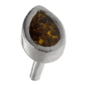 Silver Push-Fit Teardrop - Gold Glitter