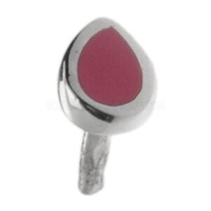 Silver Push-Fit Teardrop - Pink