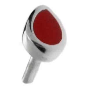 Silver Push-Fit Teardrop - Red