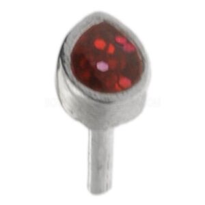 Silver Push-Fit Teardrop - Red Glitter